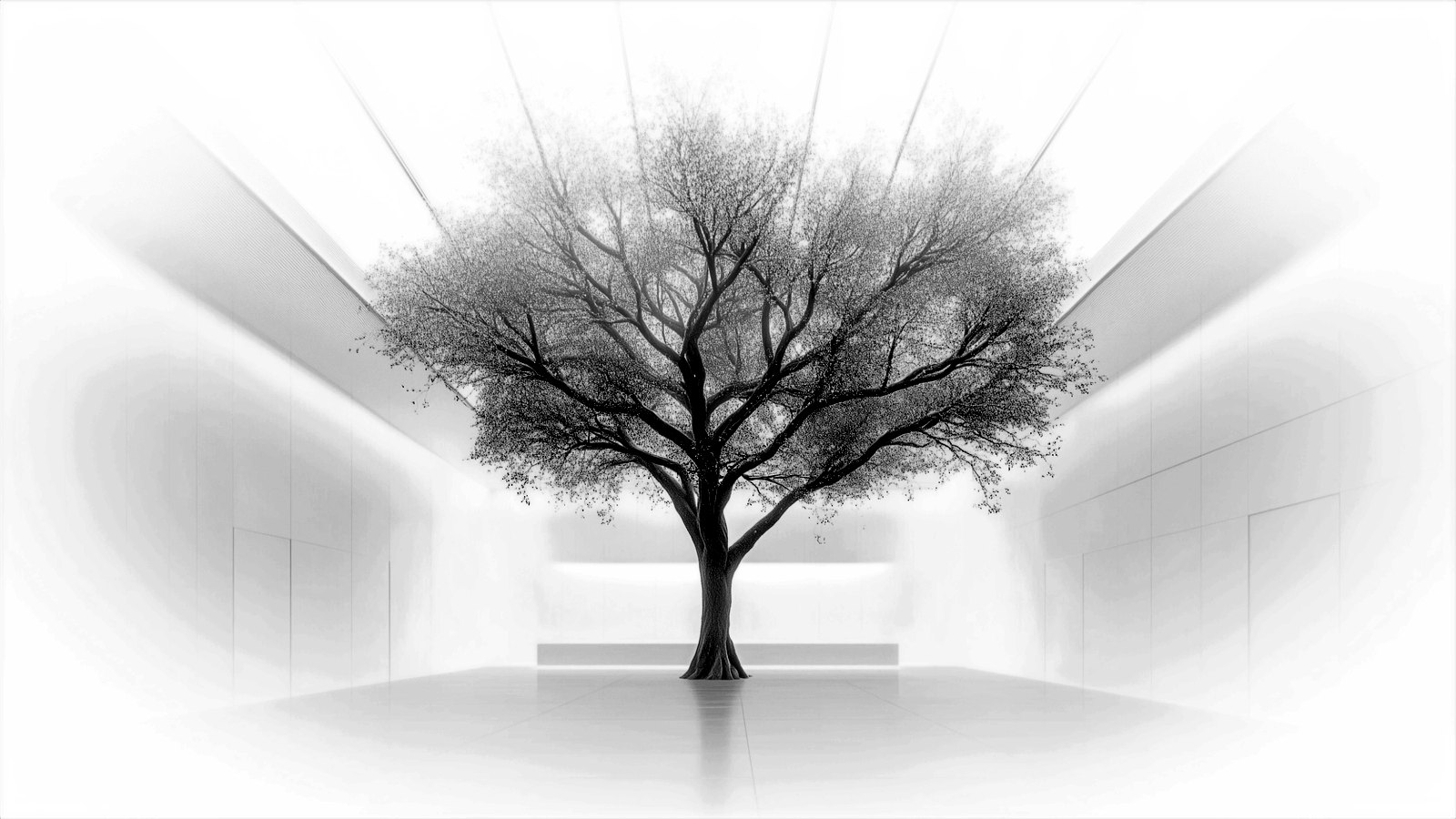 Resonance — a field of suspended light filaments responding to presence